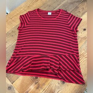 Cabi Sweet Talk Tee, Size Medium, Red/Burgundy